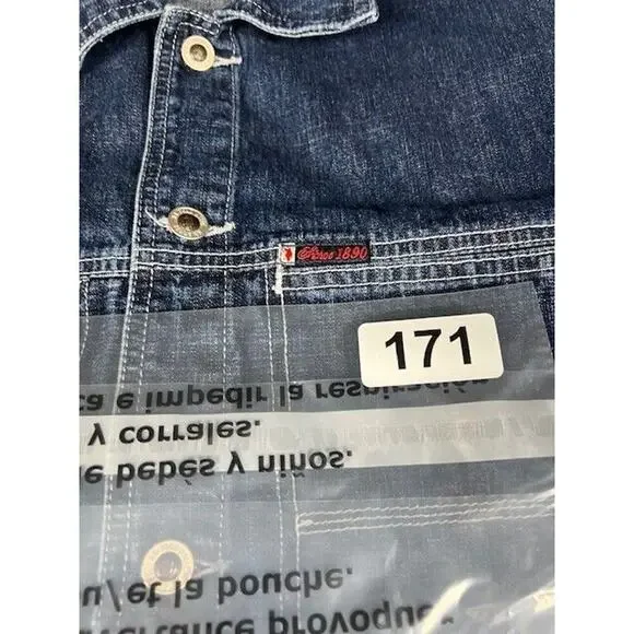 Vtg US Polo Assn Denim Blue Jean Jacket Front Pockets Trucker Mens L - Picture 12 of 12